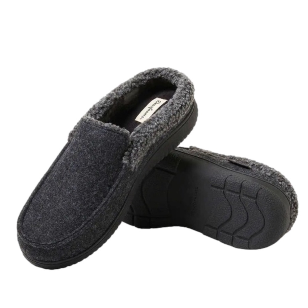 Dearfoams Slippers Mens Memory Foam Comfy Black Size 9/10 NEW - Picture 5 of 10